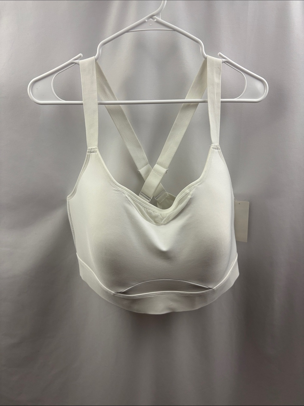 Avia White Padded Sports Bra with Crossback Straps